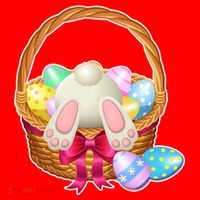 Cute Easter Bunny Basket Santa Hat thumb 1