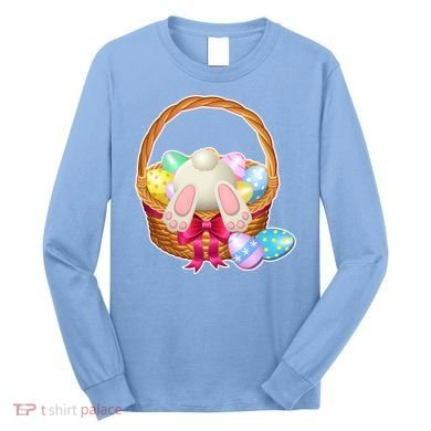 Cute Easter Bunny Basket Long Sleeve Shirt