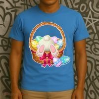 Cute Easter Bunny Basket T-Shirt thumb 3