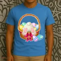 Cute Easter Bunny Basket T-Shirt thumb 3