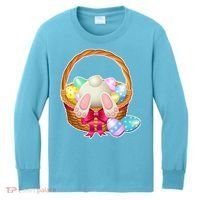 Cute Easter Bunny Basket Kids Long Sleeve Shirt thumb 0