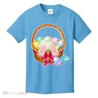 Cute Easter Bunny Basket Kids T-Shirt thumb 0