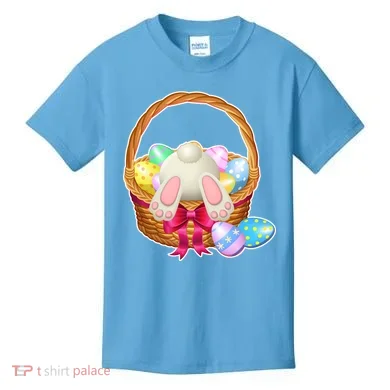 Cute Easter Bunny Basket Kids T-Shirt