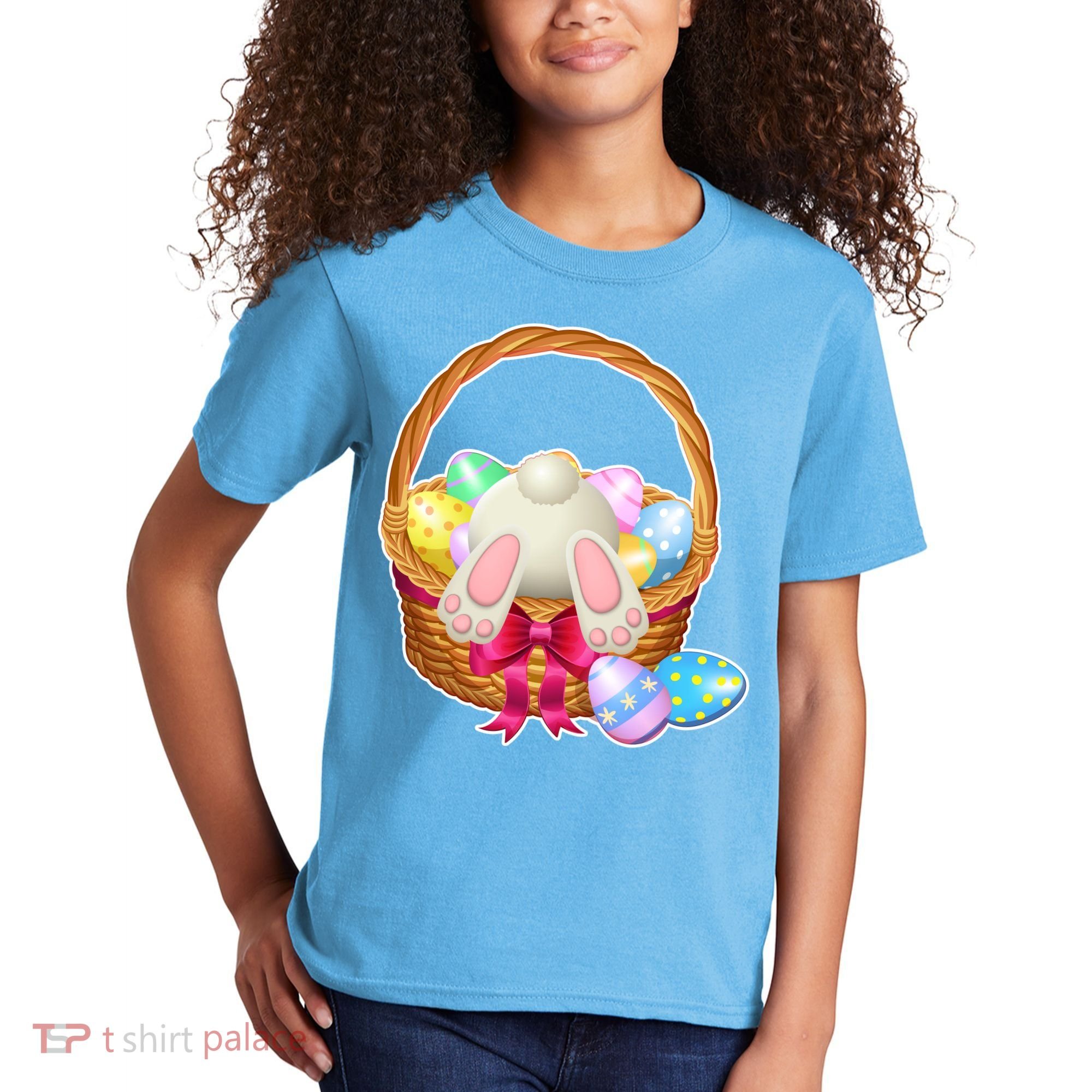 Cute Easter Bunny Basket Kids T-Shirt