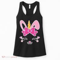 Cute Easter Bunny Unicorn Magical Women's Tank Top thumb 0