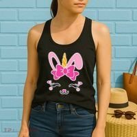 Cute Easter Bunny Unicorn Magical Women's Tank Top thumb 2