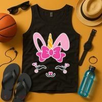 Cute Easter Bunny Unicorn Magical Tank Top thumb 4