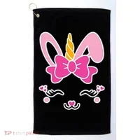 Cute Easter Bunny Unicorn Magical Golf Towel thumb 0