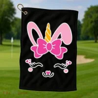 Cute Easter Bunny Unicorn Magical Golf Towel thumb 1