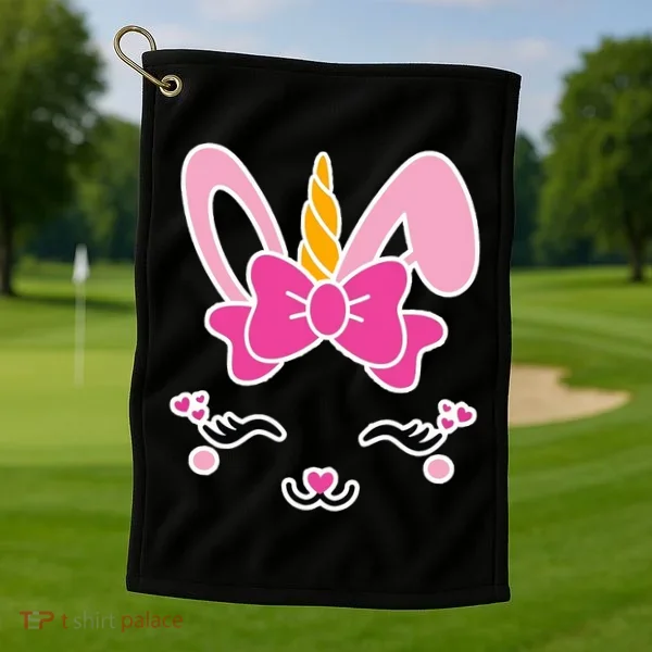 Cute Easter Bunny Unicorn Magical Golf Towel