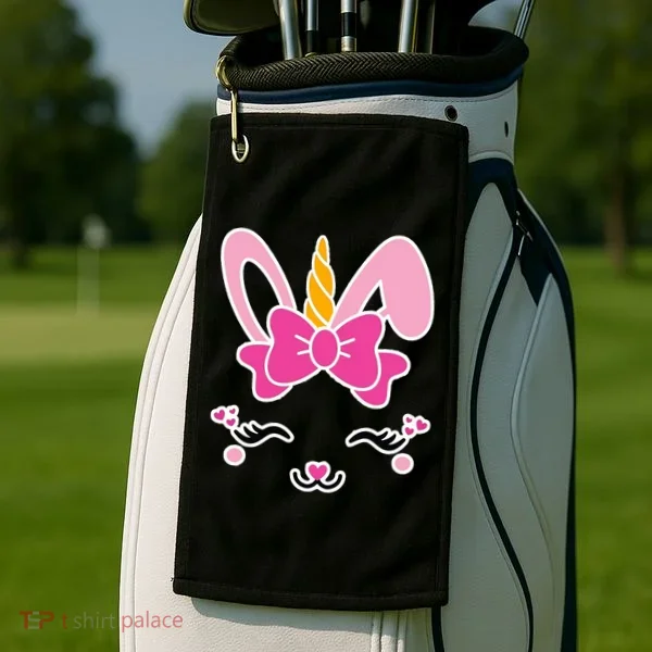 Cute Easter Bunny Unicorn Magical Golf Towel