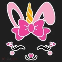 Cute Easter Bunny Unicorn Magical Golf Towel thumb 3