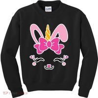 Cute Easter Bunny Unicorn Magical Kids Sweatshirt thumb 0