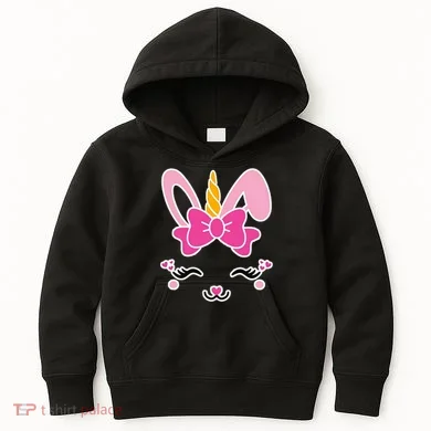 Cute Easter Bunny Unicorn Magical Kids Hoodie
