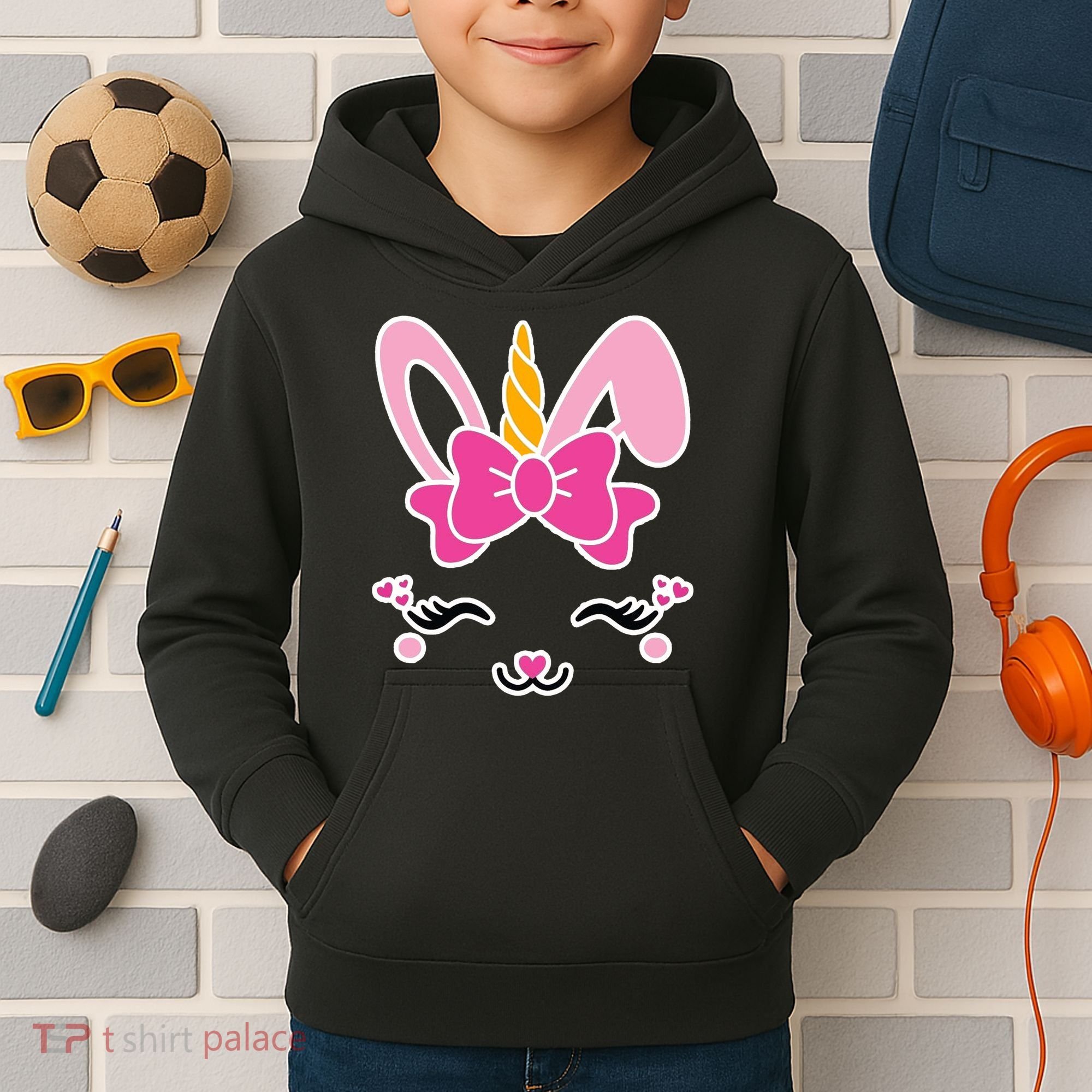 Cute Easter Bunny Unicorn Magical Kids Hoodie