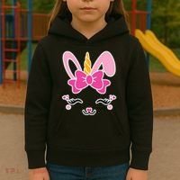 Cute Easter Bunny Unicorn Magical Kids Hoodie thumb 3