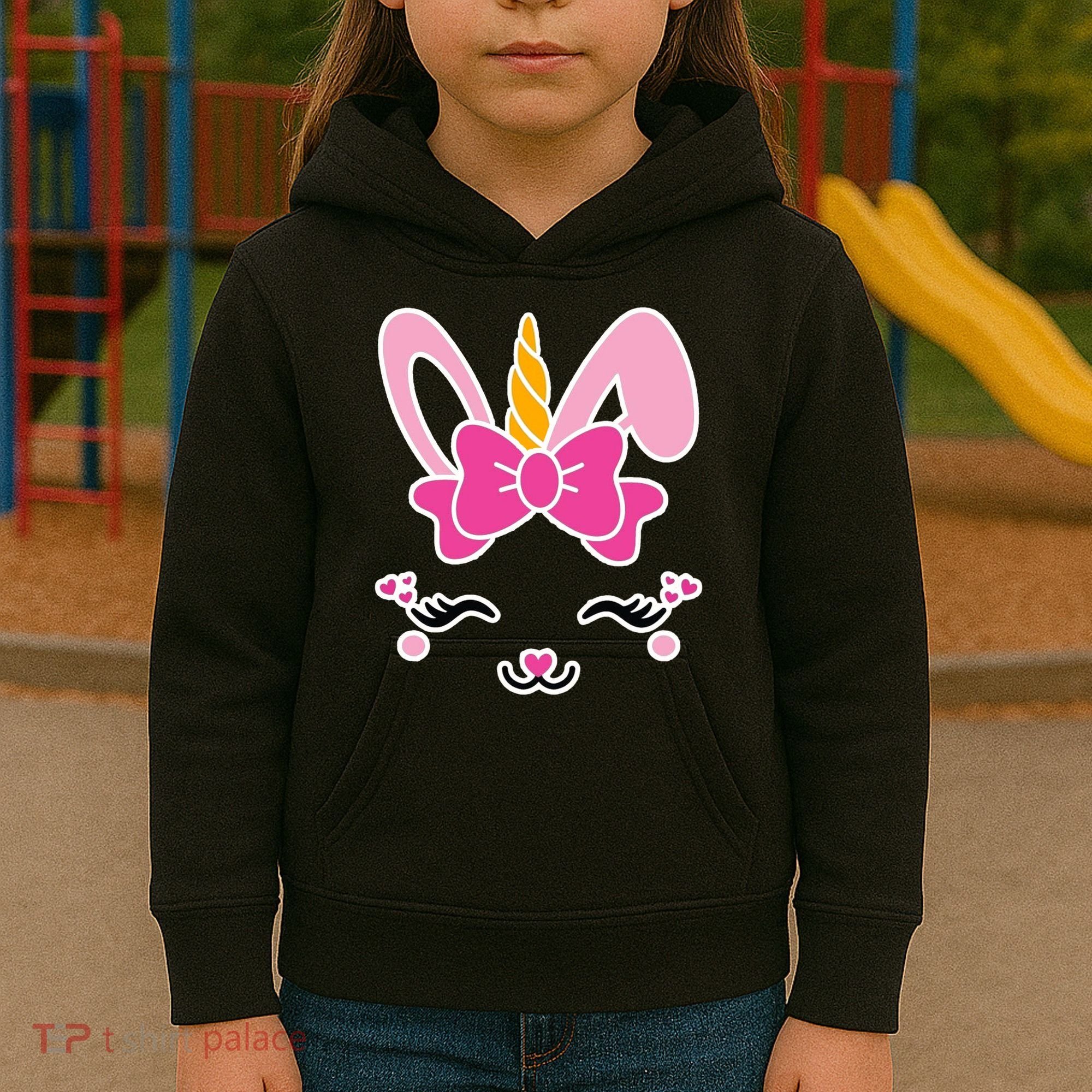 Cute Easter Bunny Unicorn Magical Kids Hoodie