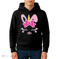 Cute Easter Bunny Unicorn Magical Kids Hoodie thumb 4