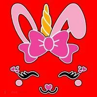 Cute Easter Bunny Unicorn Magical Santa Hat thumb 1