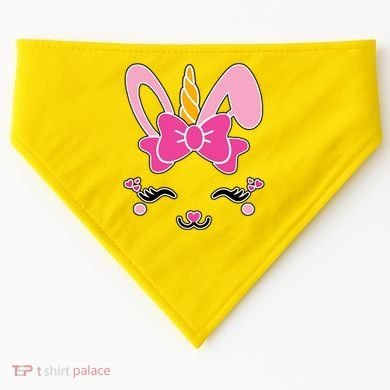 Cute Easter Bunny Unicorn Magical USA-Made Doggie Bandana
