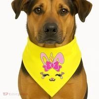 Cute Easter Bunny Unicorn Magical USA-Made Doggie Bandana thumb 1
