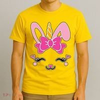 Cute Easter Bunny Unicorn Magical T-Shirt thumb 3