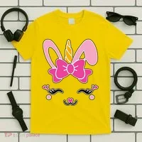 Cute Easter Bunny Unicorn Magical T-Shirt thumb 5