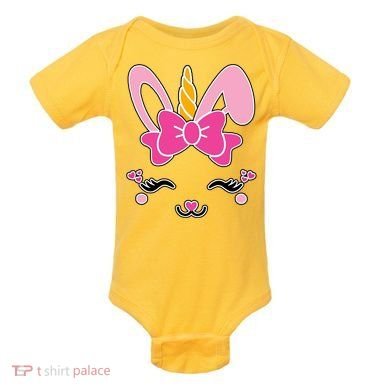 Cute Easter Bunny Unicorn Magical Baby Bodysuit