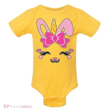 Cute Easter Bunny Unicorn Magical Baby Bodysuit