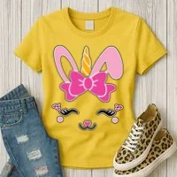 Cute Easter Bunny Unicorn Magical Women's T-Shirt thumb 3