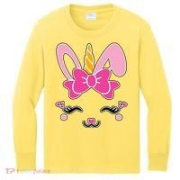 Cute Easter Bunny Unicorn Magical Kids Long Sleeve Shirt thumb 0