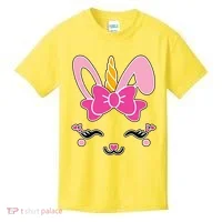 Cute Easter Bunny Unicorn Magical Kids T-Shirt thumb 0