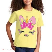 Cute Easter Bunny Unicorn Magical Kids T-Shirt thumb 2