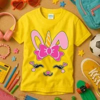Cute Easter Bunny Unicorn Magical Kids T-Shirt thumb 3
