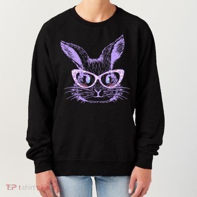 Cute Easter Bunny With Glasses Women's Sweatshirt
