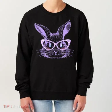 Cute Easter Bunny With Glasses Women's Sweatshirt