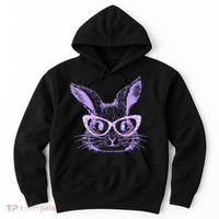 Cute Easter Bunny With Glasses Hoodie thumb 0