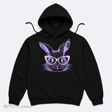 Cute Easter Bunny With Glasses Hoodie