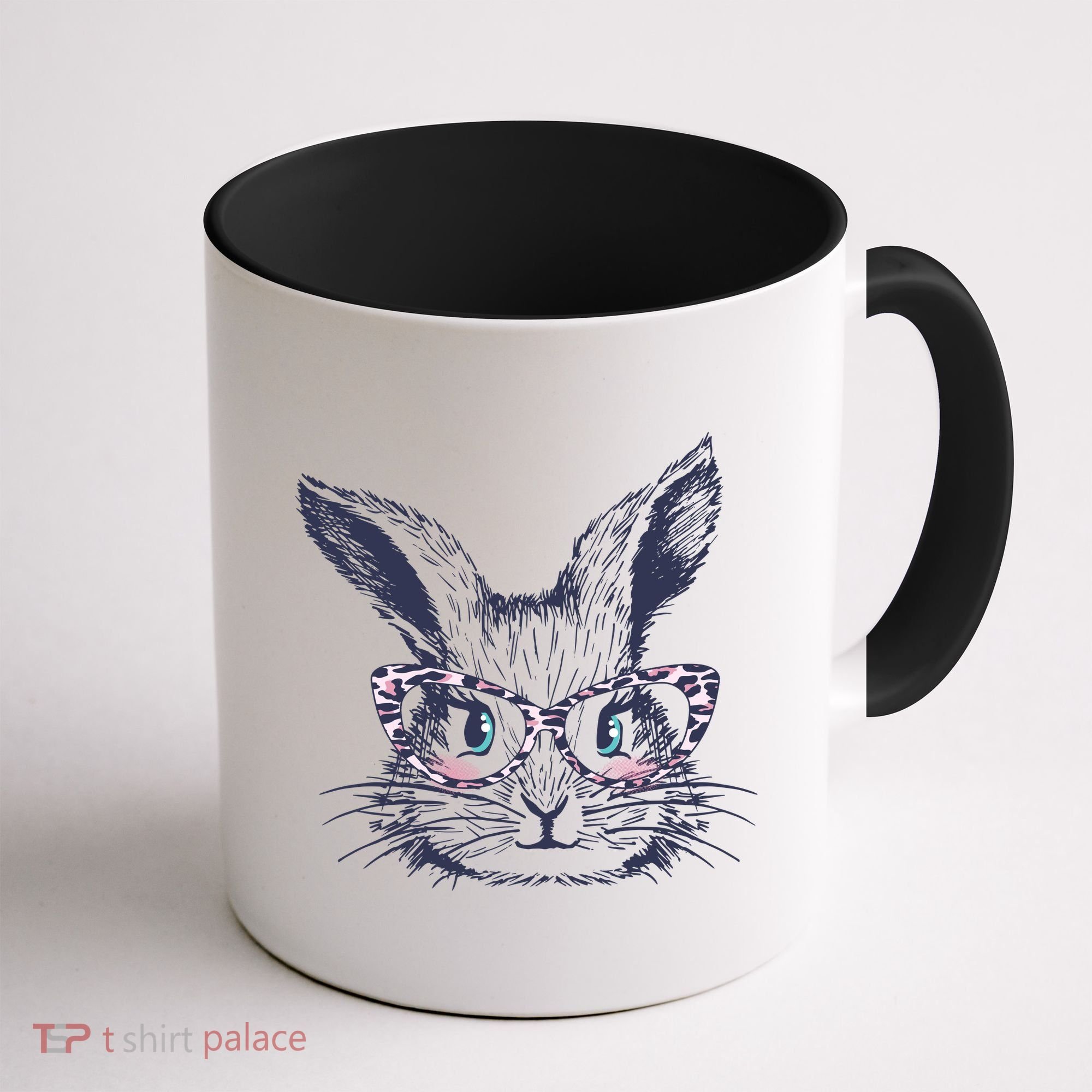 Cute Easter Bunny With Glasses Coffee Mug