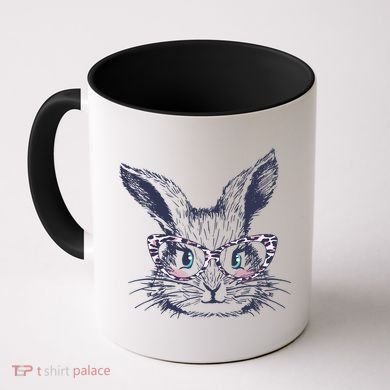 Cute Easter Bunny With Glasses Coffee Mug