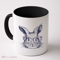 Cute Easter Bunny With Glasses Coffee Mug thumb 0