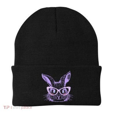 Cute Easter Bunny With Glasses Beanie