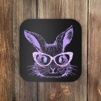 Cute Easter Bunny With Glasses Coaster thumb 0