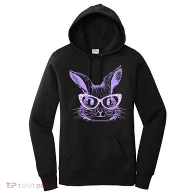 Cute Easter Bunny With Glasses Women's Hoodie