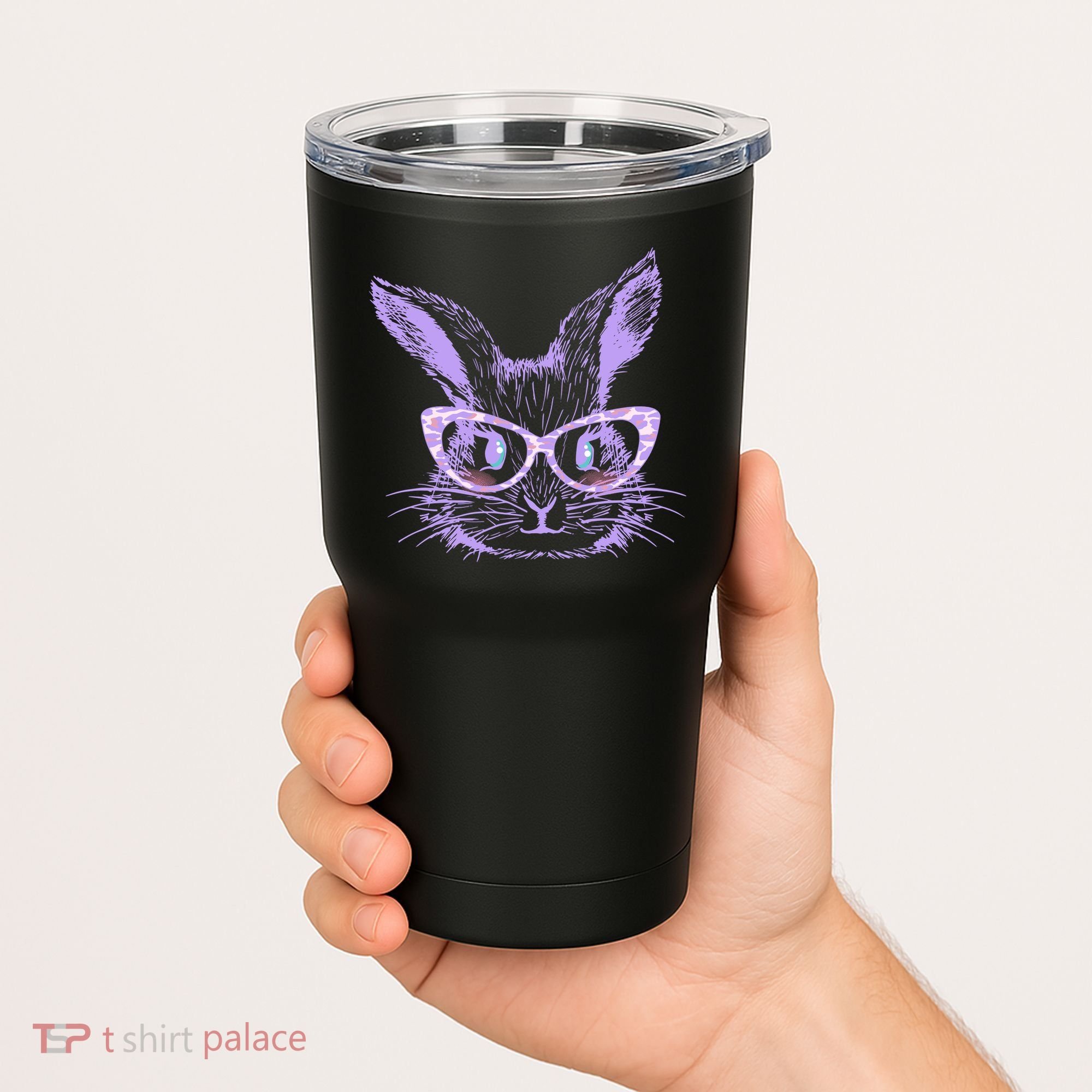Cute Easter Bunny With Glasses Tumbler