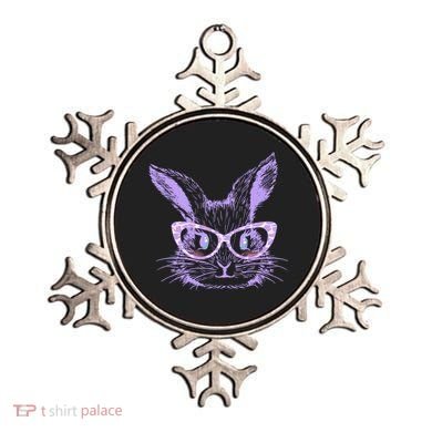Cute Easter Bunny With Glasses Ornament