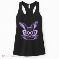 Cute Easter Bunny With Glasses Women's Tank Top thumb 0