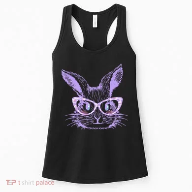 Cute Easter Bunny With Glasses Women's Tank Top