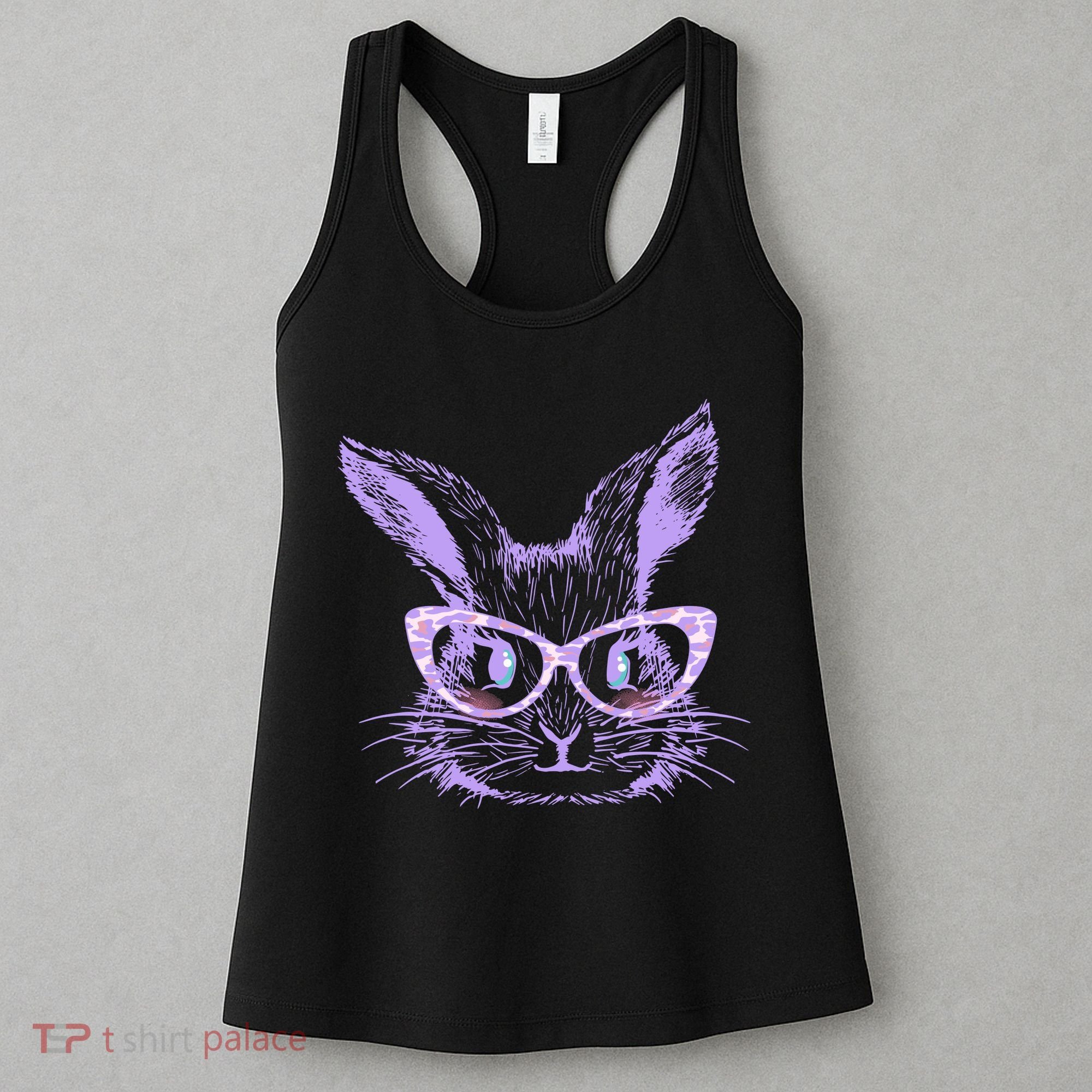 Cute Easter Bunny With Glasses Women's Tank Top