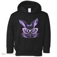 Cute Easter Bunny With Glasses Toddler Hoodie thumb 0